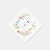 Serviette En Papier Elegant Wildflower Personalized Wedding  (Coin)