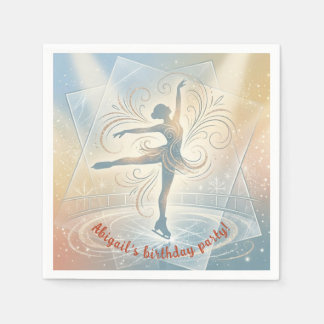 Serviette En Papier Elegant Winter Ice Skating Birthday 