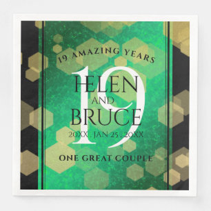 Serviette En Papier Élégante 19e anniversaire du Mariage de Jade