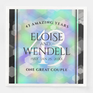 Serviette En Papier Élégante 43ème anniversaire du Mariage Opal