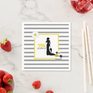 Serviette En Papier Elégante 75 & SENSATIONNELLE 75e fête d'anniversai