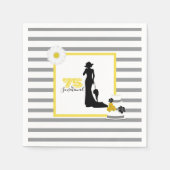 Serviette En Papier Elégante 75 & SENSATIONNELLE 75e fête d'anniversai (Devant)