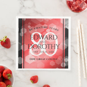 Serviette En Papier Elégante 80ème anniversaire du Mariage de Ruby