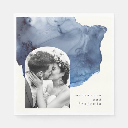 Serviette En Papier Elégante aquarelle Abstraite Mariage photo personn (Devant)