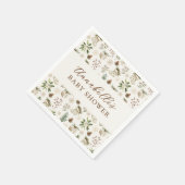 Serviette En Papier Elégante aquarelle Baby shower de Noël ou d'hiver (Coin)