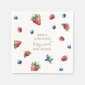 Serviette En Papier Elégante aquarelle Berry Baby shower doux (Devant)