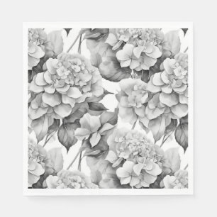 Serviette En Papier Elégante aquarelle blanche grise noire
