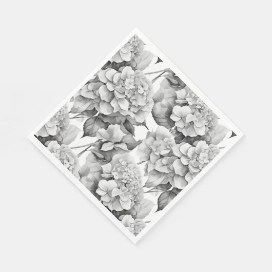 Serviette En Papier Elégante aquarelle blanche grise noire (Coin)