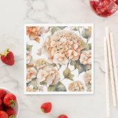 Serviette En Papier Elégante aquarelle blanche vert orange boho (En situation)