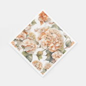 Serviette En Papier Elégante aquarelle blanche vert orange boho (Coin)