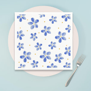 Serviette En Papier Elégante aquarelle bleue florale
