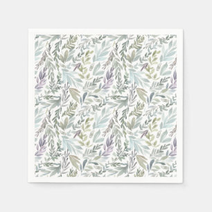 Serviette En Papier Elégante aquarelle botanique