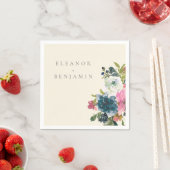 Serviette En Papier Elégante aquarelle Botanique Floral Mariage (En situation)