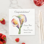 Serviette En Papier Elégante aquarelle Calla Lilies Romantique Floral (En situation)