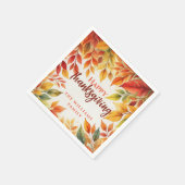 Serviette En Papier Elégante aquarelle chute laisse frontière Thanksgi (Coin)