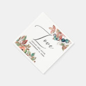 Serviette En Papier Elégante aquarelle chute mariage florale. Blueberr (Coin)