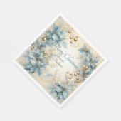 Serviette En Papier Elégante aquarelle de Noël Botanique (Coin)