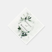 Serviette En Papier Elégante aquarelle Eucalyptus Mariage vert (Coin)