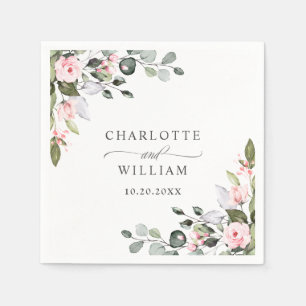 Serviette En Papier Elégante aquarelle Eucalyptus papier Mariage Napki