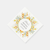 Serviette En Papier Elégante aquarelle Fête des mariées Fleurs sauvage (Coin)