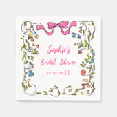 Serviette En Papier Elégante aquarelle Fête des mariées Fleurs sauvage (Devant)