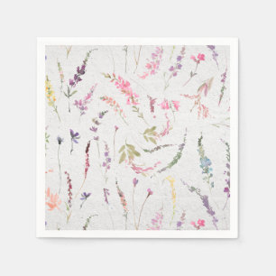 Serviette En Papier Elégante aquarelle Fleur sauvage Fête des mariées 