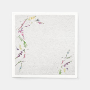 Serviette En Papier Elégante aquarelle Fleur sauvage Fête des mariées 