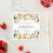 Serviette En Papier Élégante aquarelle Fleurs Graduation (En situation)