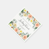 Serviette En Papier Élégante aquarelle Fleurs Graduation (Coin)
