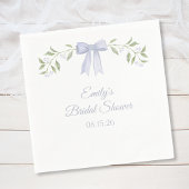 Serviette En Papier Elégante aquarelle Floral & Bow Fête des mariées c