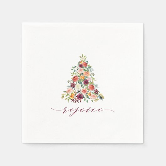 Serviette En Papier Elégante aquarelle Floral Tree Rejoice (Devant)