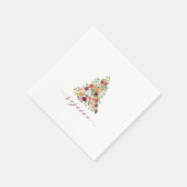 Serviette En Papier Elégante aquarelle Floral Tree Rejoice (Coin)