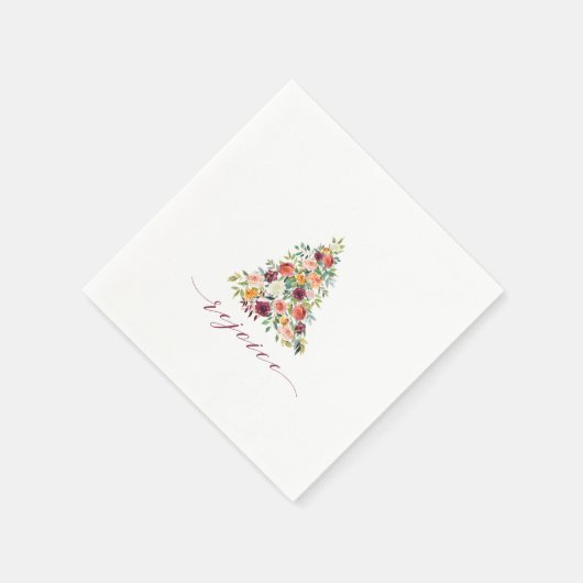 Serviette En Papier Elégante aquarelle Floral Tree Rejoice (Coin)