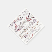 Serviette En Papier Elégante aquarelle florale d'hiver (Coin)