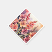 Serviette En Papier Elégante aquarelle Gladiolus (Coin)