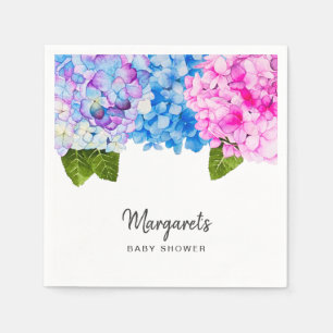 Serviette En Papier Elégante aquarelle Hydrangea Fleurs   BABY SHOWER