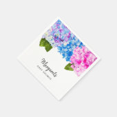 Serviette En Papier Elégante aquarelle Hydrangea Fleurs | BABY SHOWER (Coin)