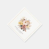 Serviette En Papier Elégante aquarelle Jardin Fleurs (Coin)