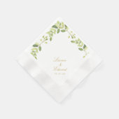 Serviette En Papier Elégante aquarelle Mariage (Coin)