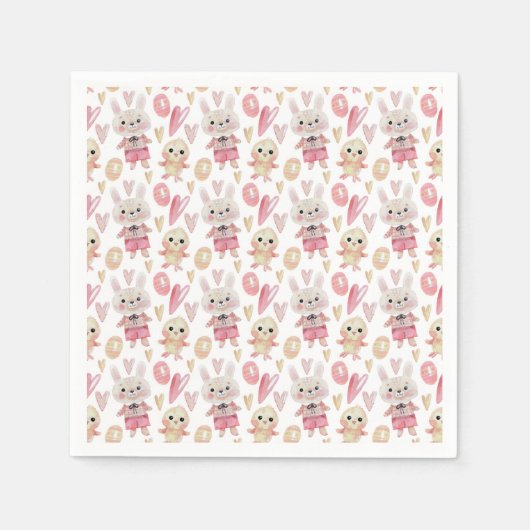 Serviette En Papier Elégante aquarelle Motif de Pâques | Serviette en  (Devant)