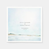 Serviette En Papier Elégante aquarelle Ocean Beach Mariage côtier (Devant)
