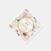 Serviette En Papier Elégante Aquarelle or Blush 80 serviettes d'annive (Coin)