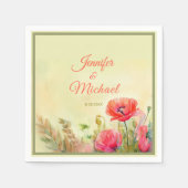 Serviette En Papier Elégante aquarelle Printemps mariage (Devant)