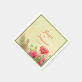 Serviette En Papier Elégante aquarelle Printemps mariage (Coin)