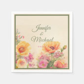 Serviette En Papier Elégante aquarelle Printemps mariage (Devant)