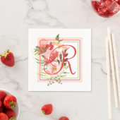 Serviette En Papier Elégante aquarelle Rose Bouquet romantique (En situation)