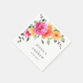 Serviette En Papier Elégante aquarelle rose clair Mariage (Coin)