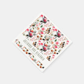 Serviette En Papier Elégante aquarelle rose verdure Mariage personnali (Coin)