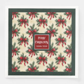 Serviette En Papier Élégante aquarelle serviettes monogrammes de Noël (Devant)