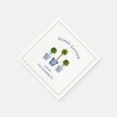 Serviette En Papier Elégante aquarelle Topiaire Pâques (Coin)